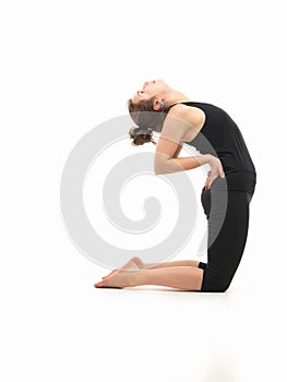 Woman in yoga posture