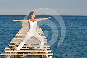 Woman , yoga or tai chi