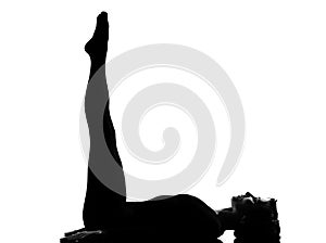 woman yoga Upward Extended Feet Pose - urdhva prasarita padasana photo