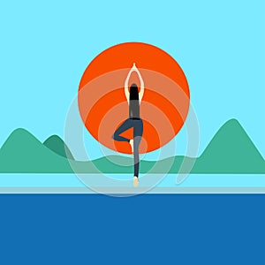 Woman yoka excercise