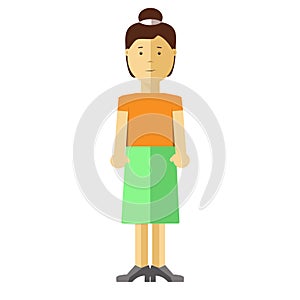 Woman or young girl vector flat illustration