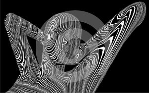 Woman In Zebra Skin Pattern Vector 02