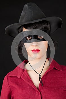 Woman with zorro mask photo