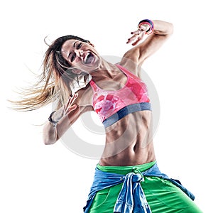 woman zumba dancers dancing fitness exercising excercises isolat