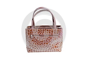 Womanish Brown Crocodile Leather Handbag.