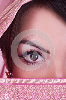 Womanish eye in pink yashmak