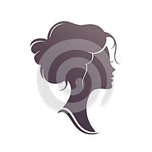 Womans hair style stylized silhouette