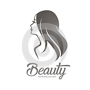 Womans hair style stylized sillhouette