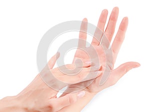 Womans hands isolated