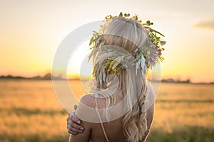 Womans portrait in summer day