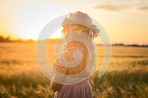 Womans portrait in summer day