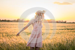 Womans portrait in summer day