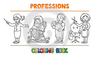 Womans profession coloring book set