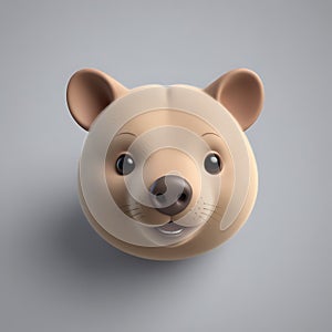 Wombat 3D sticker  Emoji icon illustration, funny little animals, wombat on a white background
