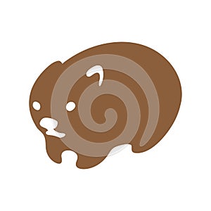 Wombat, australian animal vector. Isolated silhouette for logo.