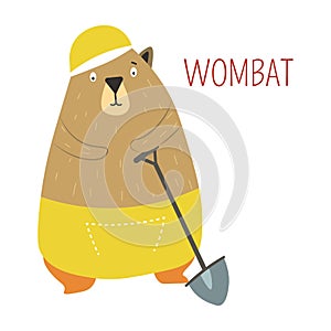 Wombat cartoon vector Australian animal