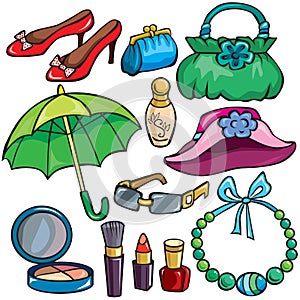 Women Accessories icon set