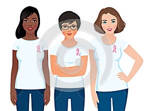 Women activist community awareness of breast cancer photo