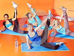 Women in aerobics class.