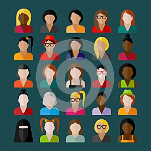 Women appearance icons. people flat icons collection