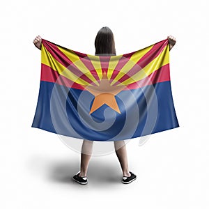 Women and Arizona flag