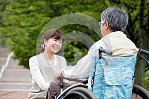 Women assisted wheelchair