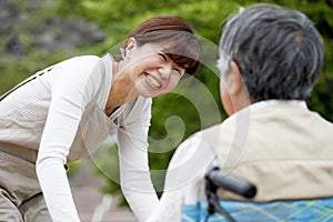 Women assisted wheelchair