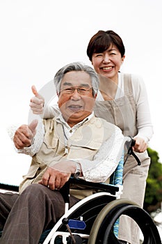 Women assisted wheelchair