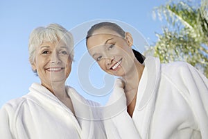 Women In Bathrobes At Spa