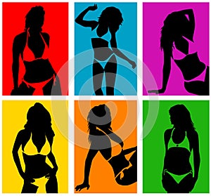 Women in bikini 2 vector