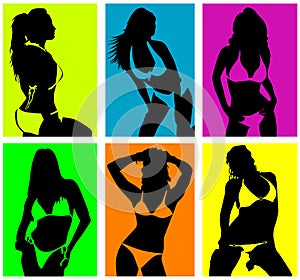 women in bikini vector