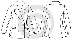 Mujer chaqueta de sport línea arte describir chaqueta de sport graficos senoras chaqueta de sport ilustraciones diseno 