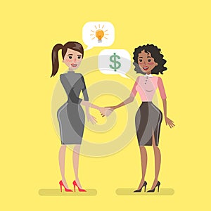 Women at business deal.