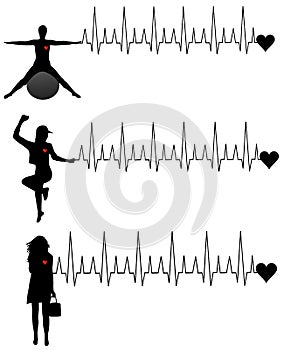 Women and cardiogram