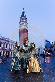 Women in Carnival Costume and Mask