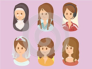 Women Cartoon Set 2vector