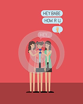 Women chating with smartphone