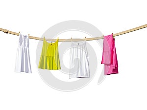 Women Clothes Drying with Sun