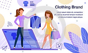 Women Clothing Brand Flat Vector Poster Template