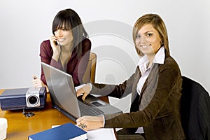 Women at conference's table