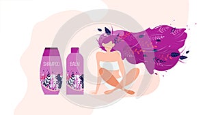 Women Cosmetics Products Ad Flat Vector Banner
