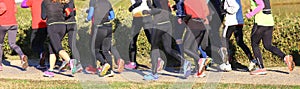 Women during the cross-country race in public park