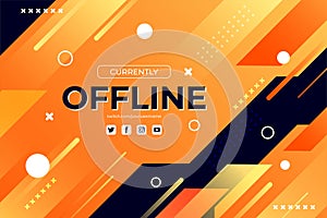 Currently offline twitch banner background with orange geometric