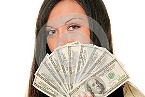 Women with dollar bills