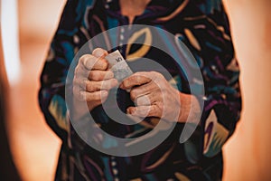 Women donating her last money