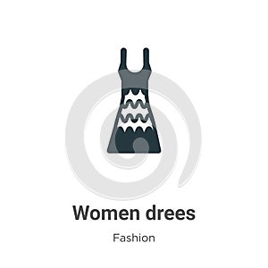 Women drees vector icon on white background. Flat vector women drees icon symbol sign from modern fashion collection for mobile