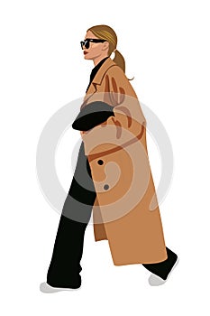 Women dressed in stylish trendy clothes - female fashion illustration