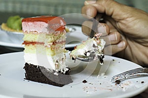 Women eating cake