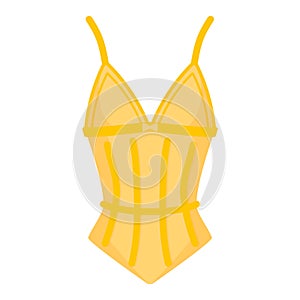 Women elegant undergarment or sexy female underwear yellow corset. Fashion concept