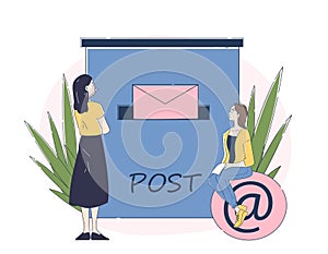 Women with email vector